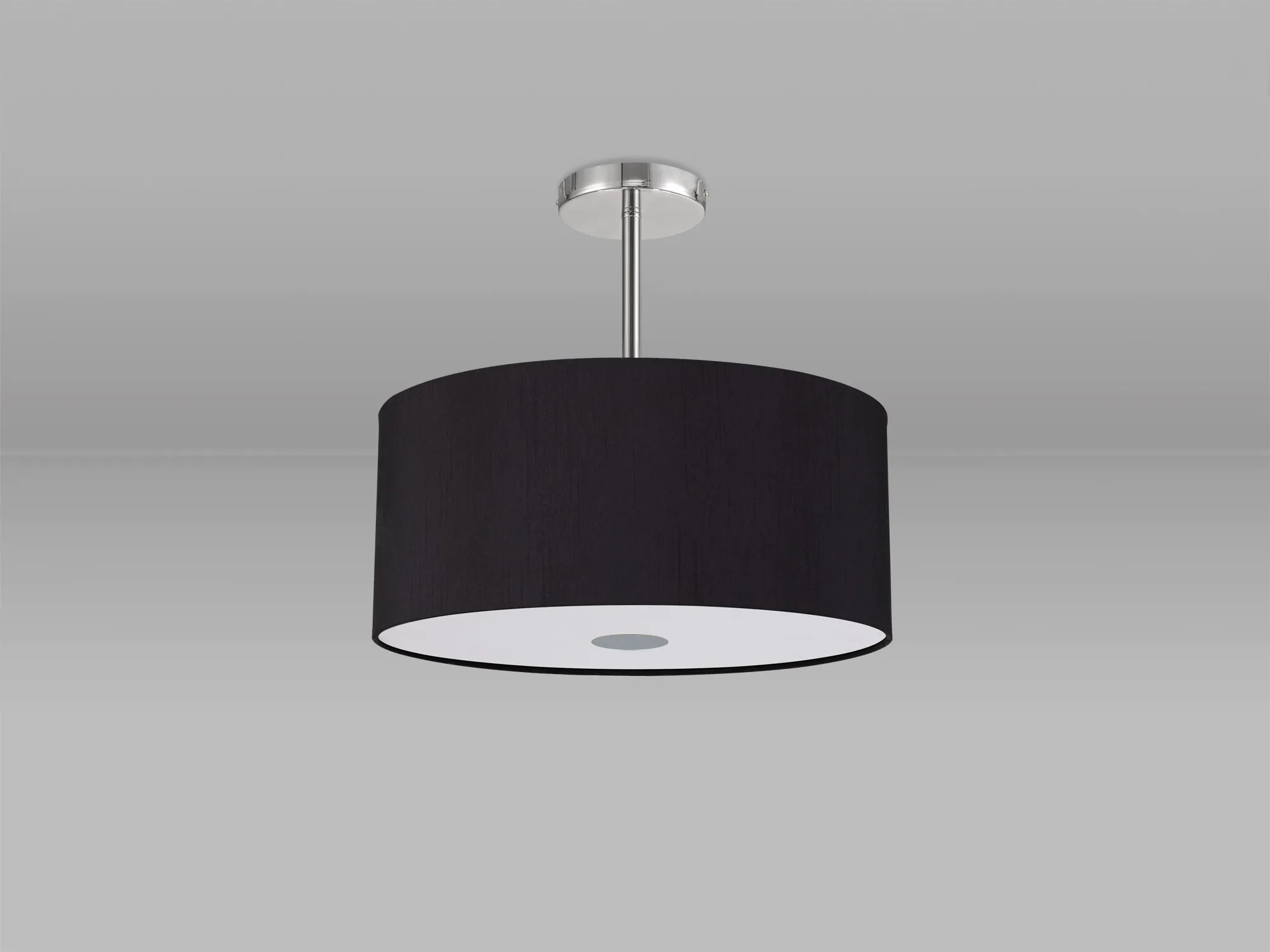 Baymont 40cm Semi Flush 5 Light Polished Chrome, Midnight Black/Green Olive, Frosted Diffuser DK0457  Deco Baymont CH BL/GR